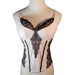 Corset Longline Lingerie Modern Movement 34DD Boudoire Cocquette Lace Bra Shaper